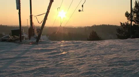 Empty ski lift Stock Footage 10879128