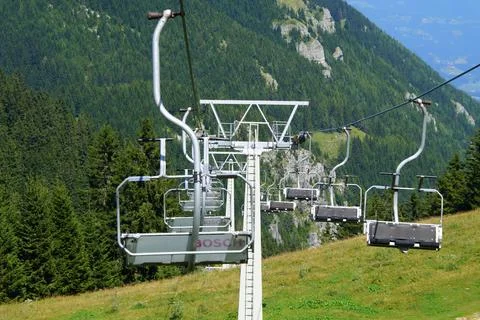 Empty ski lift Stock Photos