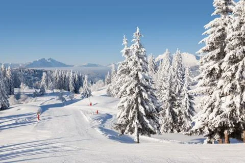 Empty Ski Slope Foto stock