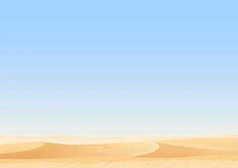 Empty sky desert dunes vector egyptian landscape background. Sand in nature Stock Illustration