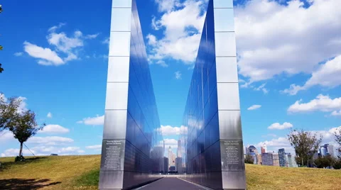 Empty Sky Memorial Wall for September 11 at Jersey City Time Lapse 4K Stock Footage 52517808
