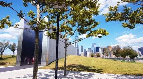 Empty Sky Memorial Wall for September 11 at Jersey City Time Lapse 4K Stock Footage 52527299