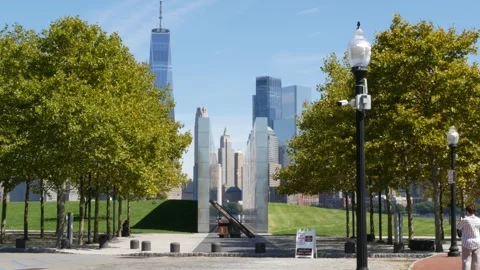 Empty Sky Memorial walls, 11 September attack. World Trade Center Twin Towers 库存影片 322146850