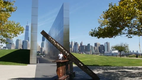 Empty Sky Memorial walls, 11 September attack. World Trade Center Twin Towers 库存影片 323681337