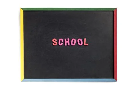 Empty slate with school on it Stock Photos