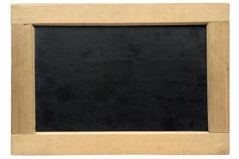 Empty Small Chalkboard with Clipping Path Isolated on a White Background Foto stock