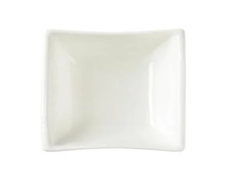 Empty small square white bowl Stock Photos