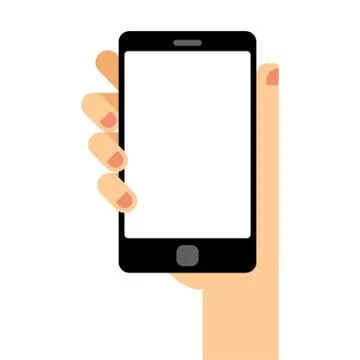 Empty smartphone screen. Hand holds the smartphone. Modern flat design Stock Illustration