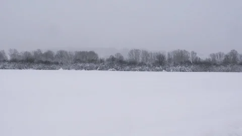 Empty snow field at winter. Stock Footage 121394823
