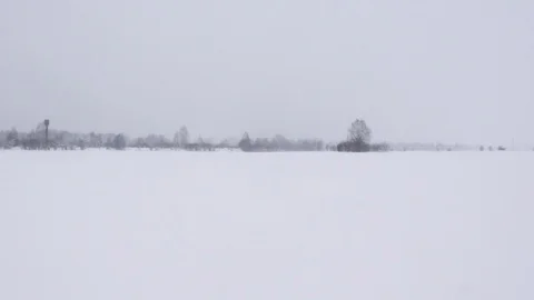 Empty snow field at winter. Stock Footage 121394921