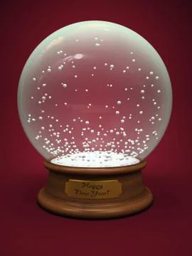 Empty snow globe isolated on red background Stock Illustration