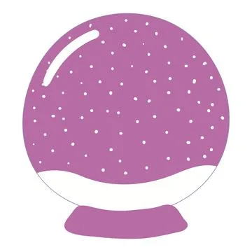 Empty snow globe with snow falling isolated Stock Illustration