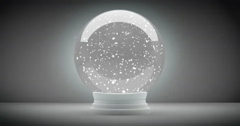 Empty Snow globe with snow inside background Stock Footage 122496377