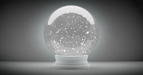 Empty Snow globe with snow inside background Stock Photos