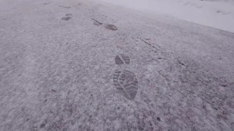 Empty Snow Path in Peaceful Winter Park Stock Footage 326378003