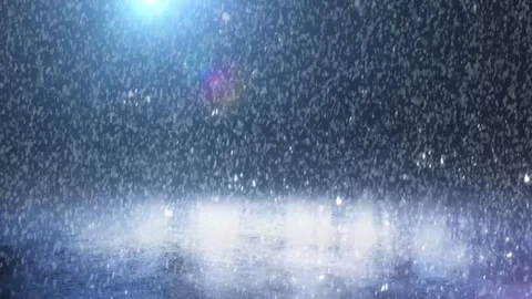 Empty snow rink. Snowy winter. Falling snow. Winter background Stock Footage 122862483