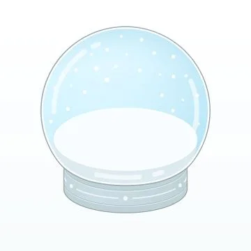 Empty snowball for winter scenes. Magic transparent ball. New year winter toy Stock Illustration