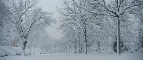 Empty snowcovered city Stock Footage 148384506