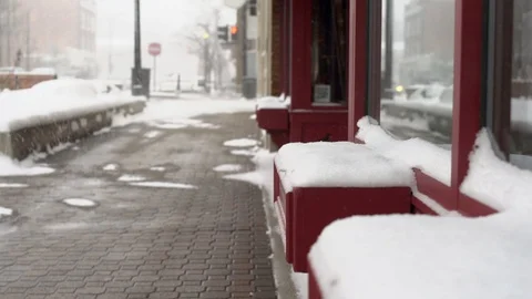 Empty Snowy Street Stock Footage 85571827