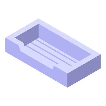 Empty soap dish standing on bathroom sink for washing Stock Illustration