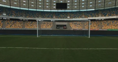 Empty Soccer Field Aerial Shot Video stock 80724703