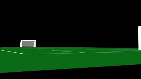 Empty Soccer Field with Goalpost Stock Footage 305393809