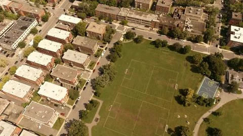 Empty soccer field Stock Photos