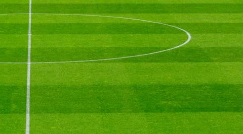 Empty soccer's field at the stadium during quarantine Stock Photos