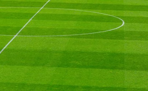 Empty soccer's field at the stadium during quarantine Stock Photos