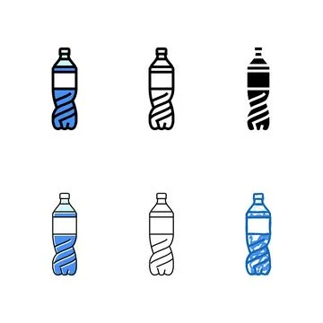 Empty soda forms plastic bottle color icon vector Stock Illustration