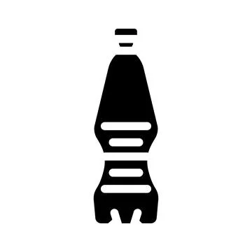 Empty soda plastic bottle glyph icon vector illustration Stock Illustration