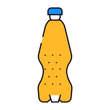 Empty soda plastic bottle icon color illustration Stock Illustration