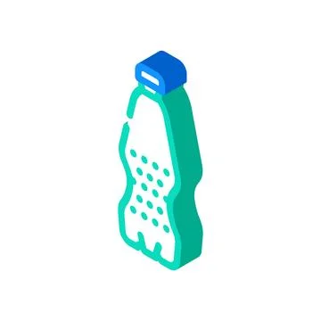 Empty soda plastic bottle isometric icon vector illustration Stock Illustration