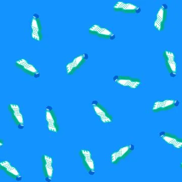 Empty soda plastic bottle isometric icon seamless pattern Stock Illustration