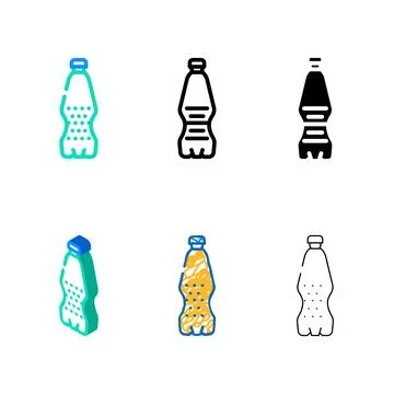 Empty soda plastic bottle series color icon vector Stock Illustration