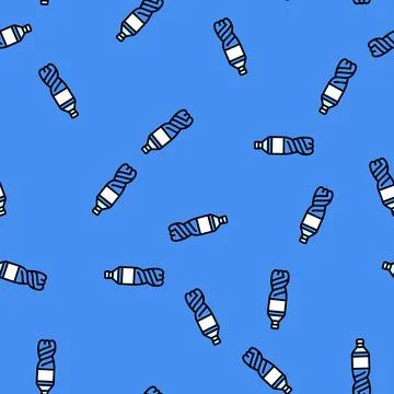 Empty soda plastic bottle vector seamless pattern Stock Illustration