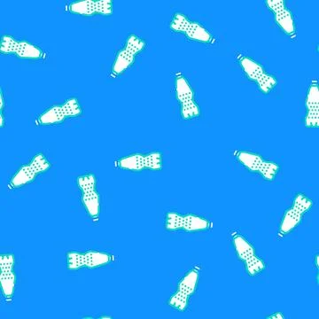 Empty soda plastic bottle vector seamless pattern Stock Illustration