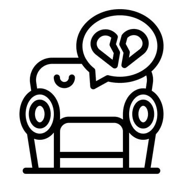 Empty sofa experiencing heartbreak, symbol of loneliness and lost love Stock Illustration
