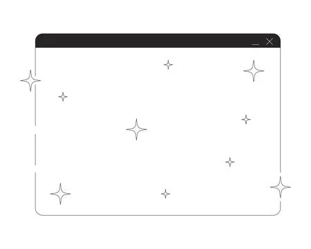 Empty software interface with sparkles 2D line object Illustrazione stock