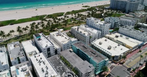 Empty South Beach during Pandemic lockdown Video stock 149556898