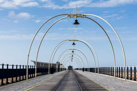 Empty Southport pier Stock Photos