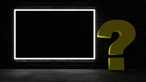 Empty space for answer FAQ in business 3d render background Stock Illustration