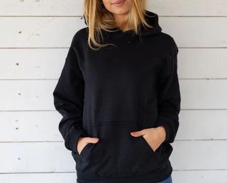 Empty space on black sweatshirt Stock Photos