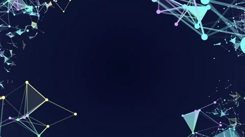 Empty space in the center of the screen. triangles, lines and points Stock Footage 87214042