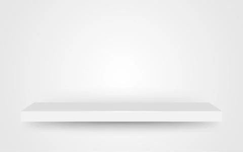 Empty space on shelf grey white background Stock Illustration