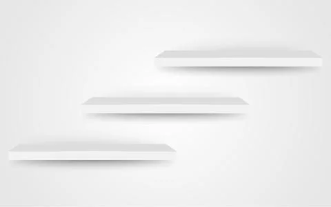 Empty space on shelf grey white background Stock Illustration