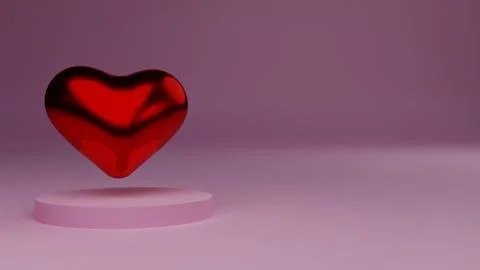 Empty space for text in realistic 3d rendering background for Valentin's Stock Illustration