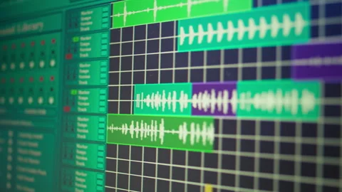 Empty space used for recording music on electronic tools in home studio Stock Footage 281448758