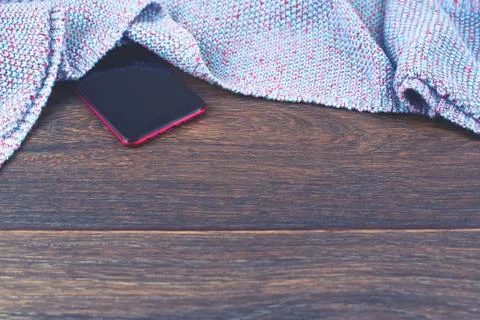 Empty space on your desktop mobile phone gadget Old natural wooden shabby bac Stock Photos