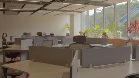 Empty spacious corporate office Stock Footage 274713389